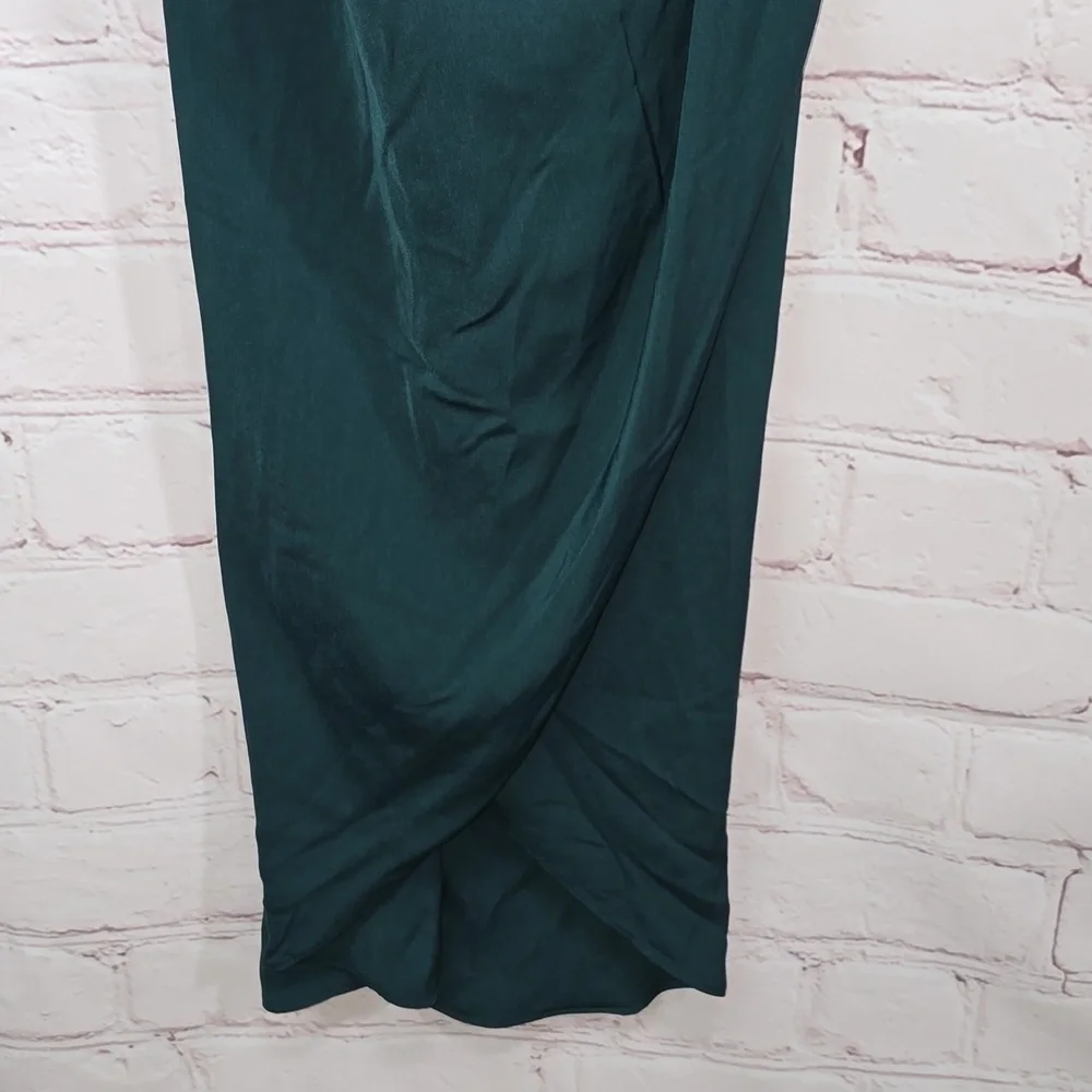 Shona Joy Core Cocktail Draped Dress Seaweed Green Womens Size 8 NWT - Picture 5 of 16